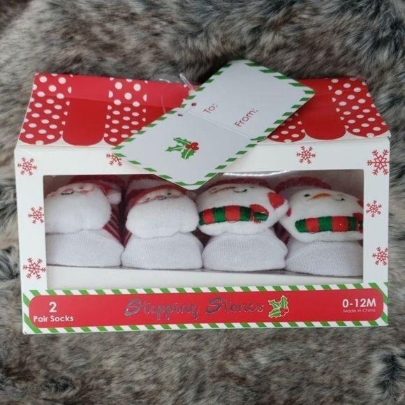 SteppingĀ Stonesā Infant 2āPk Plush Christmas Socks - Picture 2 of 7
